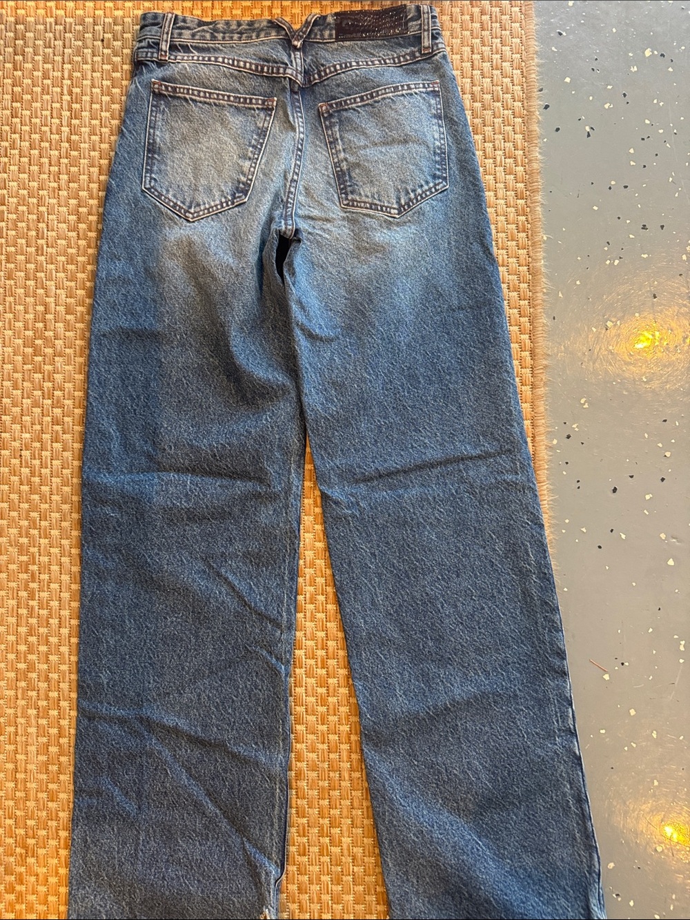Straight-Leg Women's Jeans in Dark Blue Denim - Picture 5 of 6